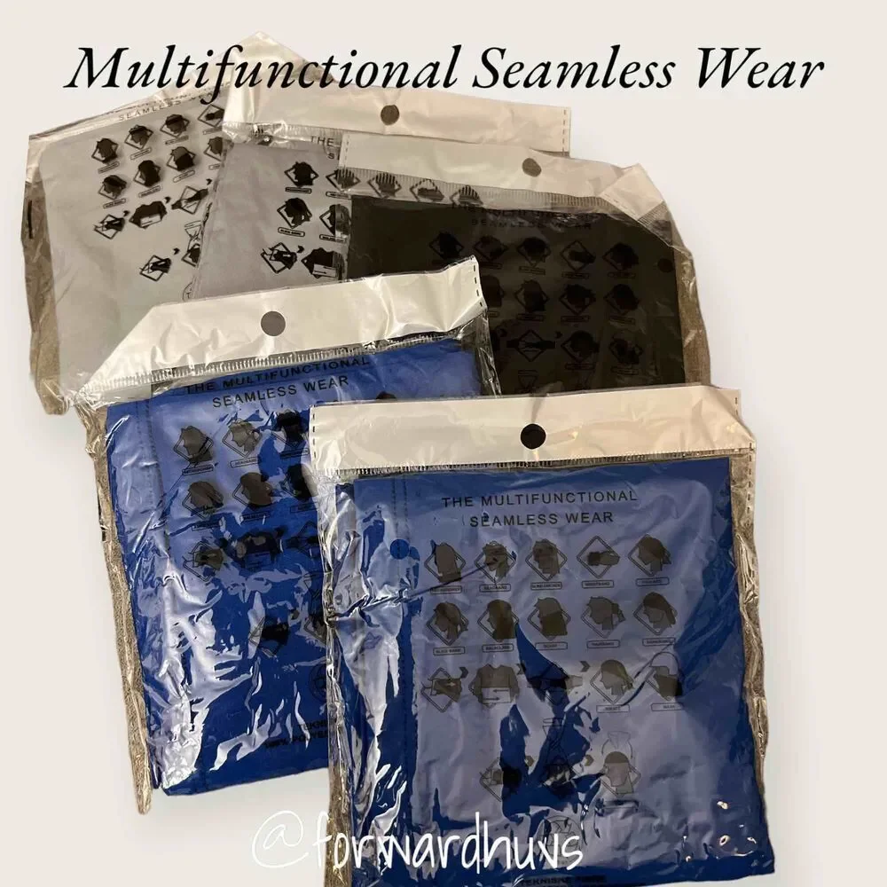 Breathable Polyester Microfiber Multifunctional Seamless bandana 5 Pk ** NEW **